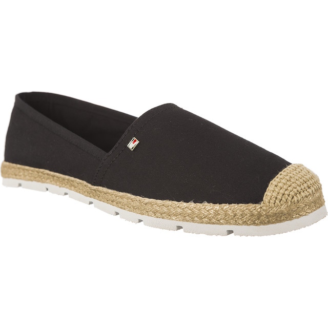 Tommy Hilfiger Espadrilles plates en coton le noir