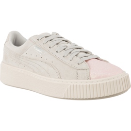 Puma Plateforme En Daim Glam Pearl Gris Glacier multicolore Puma Plateforme En Daim Glam Pearl Gris Glacier multicolore