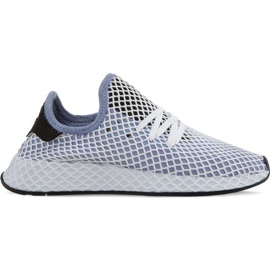 Adidas Deerupt Runner W Craie Bleu Craie Bleu Noyau Noir blanche multicolore Adidas Deerupt Runner W Craie Bleu Craie Bleu Noyau Noir blanche multicolore