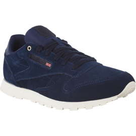 Reebok Note en cuir classique avec craie bleue bleu marine