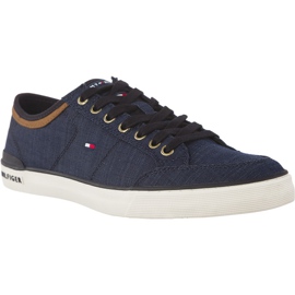 Tommy Hilfiger Baskets à mélange de matériaux de base bleu bleu marin