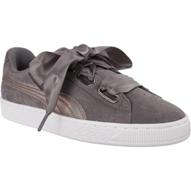Puma Suede Heart Lunalux Wn S Perle Fumé blanche gris Puma Suede Heart Lunalux Wn S Perle Fumé blanche gris