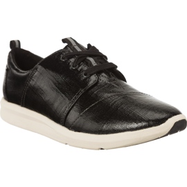 Toms Sneaker Del Rey en lin verni pour femmes, 885 le noir Toms Sneaker Del Rey en lin verni pour femmes, 885 le noir