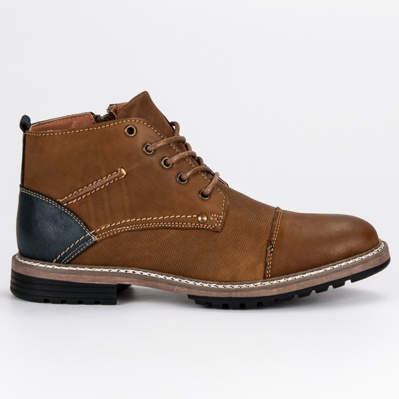 McKey Bottes pour hommes en cuir brun