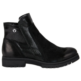 Bottines confortables VINCEZA en cuir noir