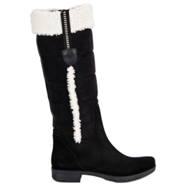 Bottes chaudes en daim noir