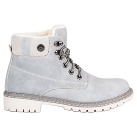 Filippo Bottes grises avec un manteau en peau de mouton Filippo Bottes grises avec un manteau en peau de mouton