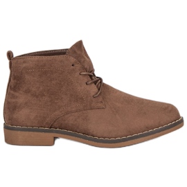 Bottines basses nouées brun