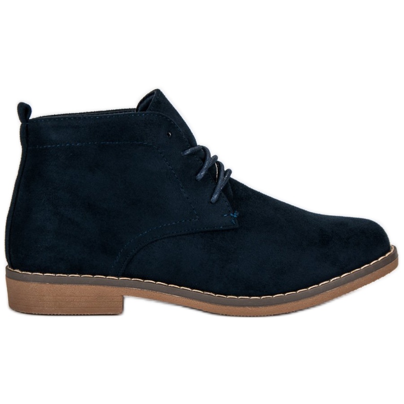 Bottines basses nouées bleu marin