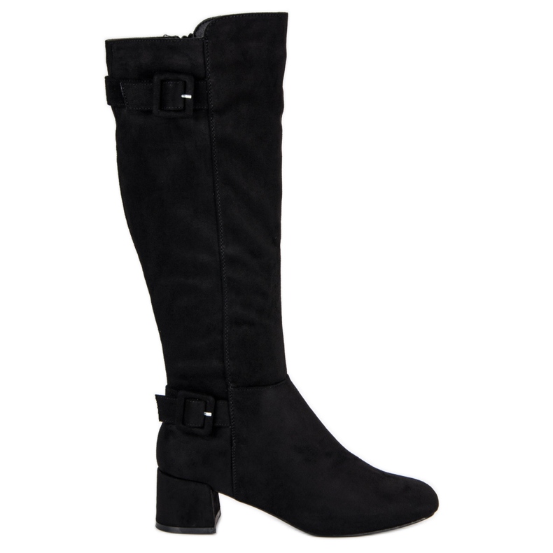 Bottines à talons en daim le noir