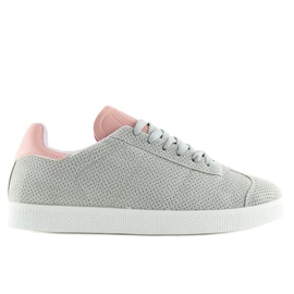 Baskets grises et roses pour femmes BL131P GRIS / ROSE