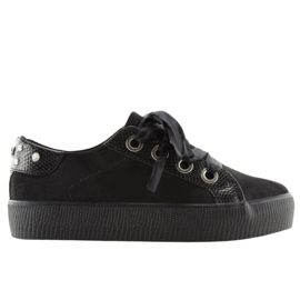 Baskets noires pour femmes BS096 BAS-1 Noir le noir