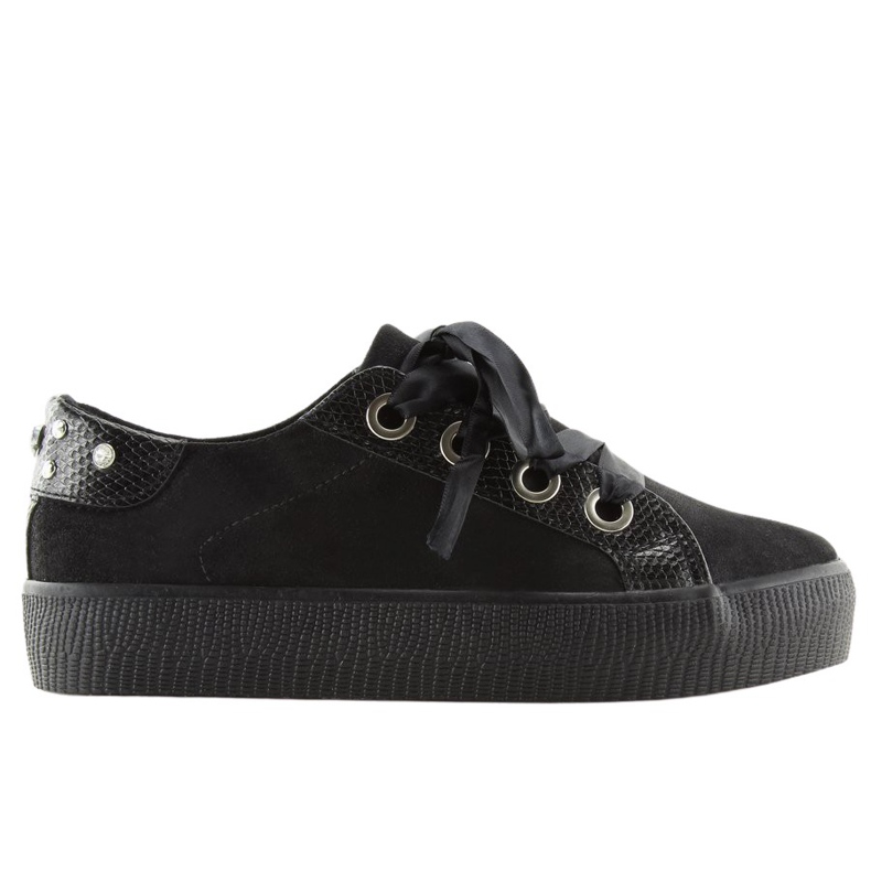 Baskets noires pour femmes BS096 BAS-1 Noir le noir