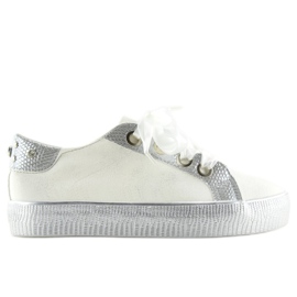 Baskets blanches pour femmes BS096 BAS-1 Blanc