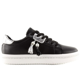 Baskets noires pour femmes 88038 NOIR / BLANC le noir