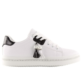 Baskets noires et blanches pour femmes 88038 BLANC / NOIR