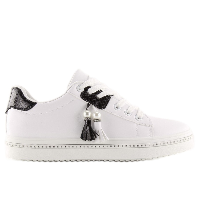 Baskets noires et blanches pour femmes 88038 BLANC / NOIR