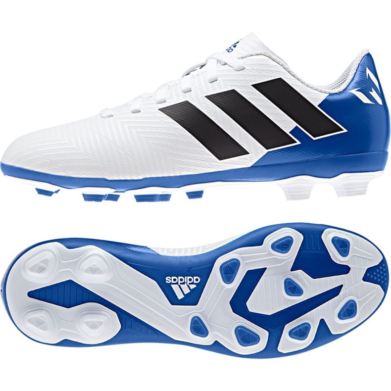 Adidas Nemeziz Messi 18.4 Fg Jr DB2369 chaussures de football multicolore blanche