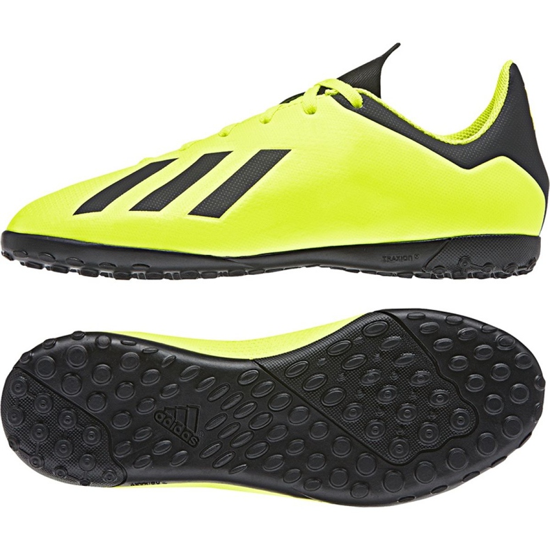 Les chaussures de football adidas X Tango 18.4 Tf Jr DB2435 jaune jaune