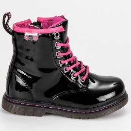 American Club Bottines américaines laquées noir