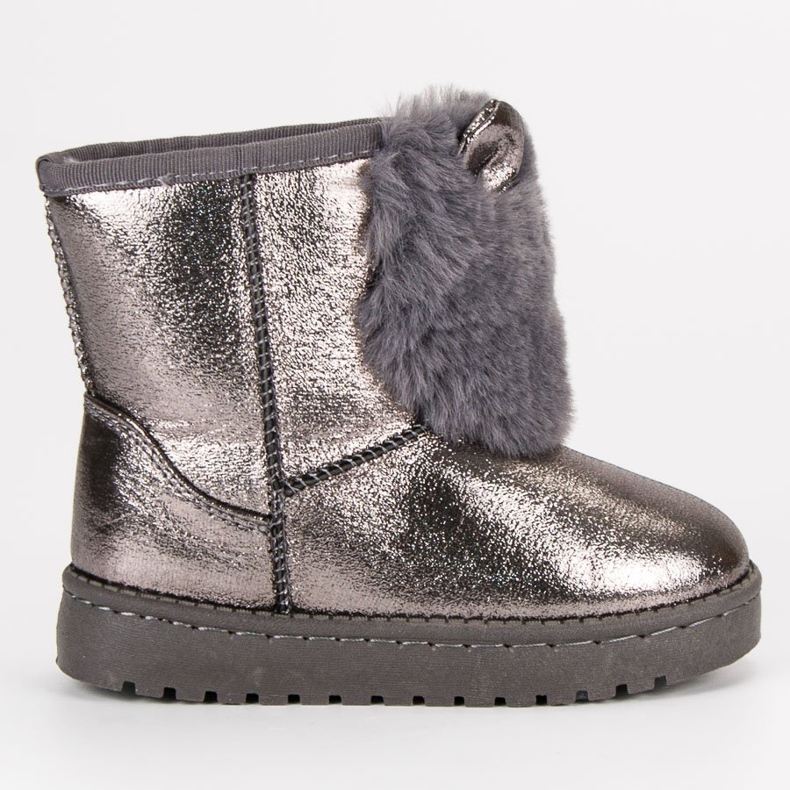 Vinceza Bottes De Neige En Argent Avec Fourrure gris Vinceza Bottes De Neige En Argent Avec Fourrure gris