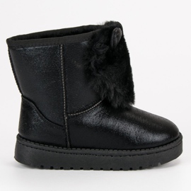 Vinceza Bottes de neige noires avec fourrure