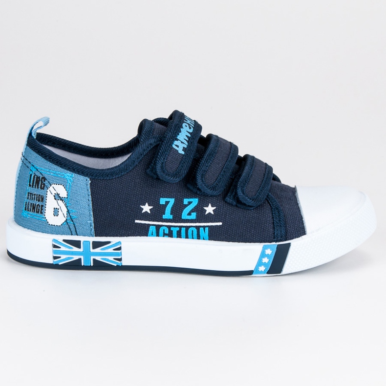 American Club Baskets Velcro Bleu Marine