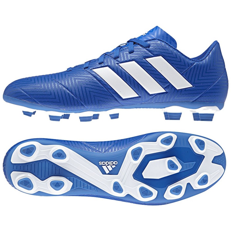 Adidas Nemeziz 18.4 FxG M DB2115 chaussures de football multicolore bleu Adidas Nemeziz 18.4 FxG M DB2115 chaussures de football multicolore bleu
