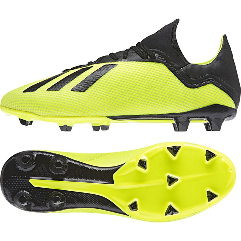 Chaussures de foot Adidas X 18.3 Fg M DB2183 jaune jaune