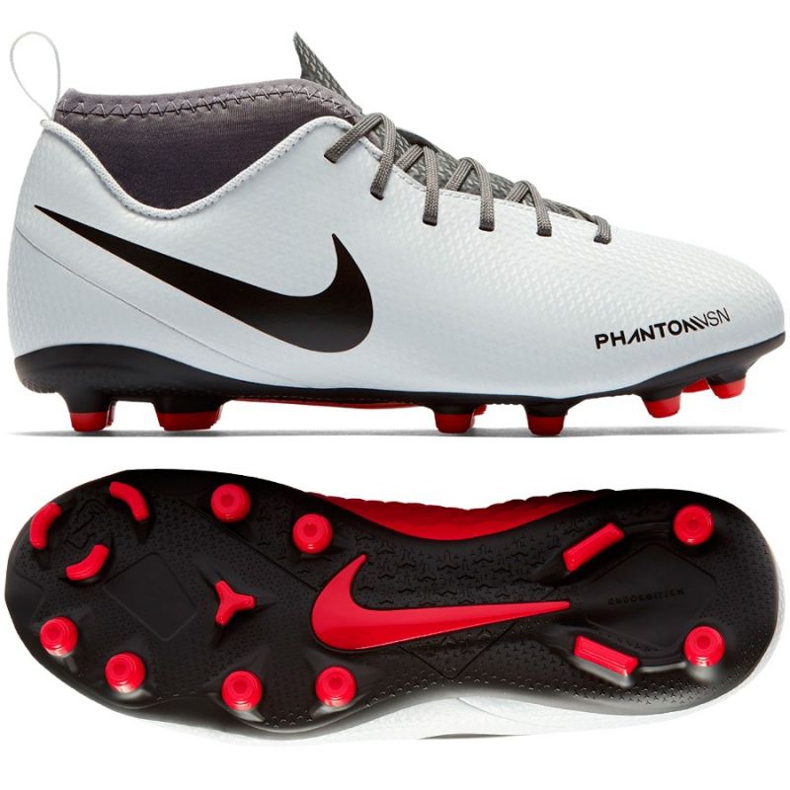 Nike Phantom Vsn Club Df Fg Jr AO3288-060 chaussures de football multicolore blanche