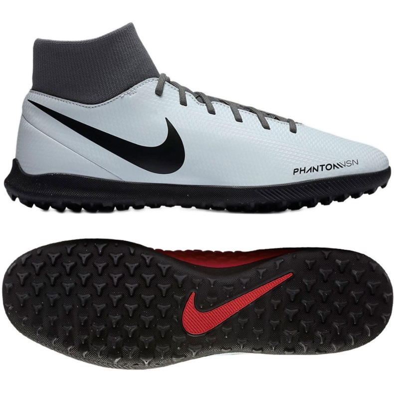 Nike Phantom Vsn Club Df Tf AO3273-060 chaussures de football blanche gris