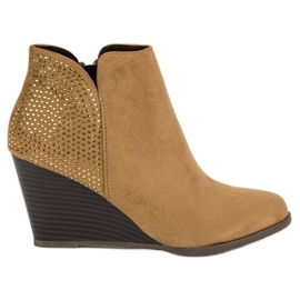 Corina Bottines compensées élégantes brun
