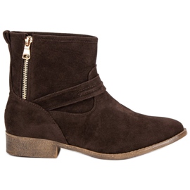 L&H Bottines en daim marron brun