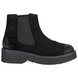 Corina Bottes en daim confortables le noir