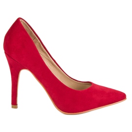 Escarpins en daim rouge