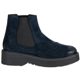 Corina Bottes en daim confortables bleu Corina Bottes en daim confortables bleu