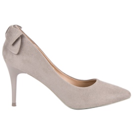 Talons hauts VINCEZA en daim à la mode gris