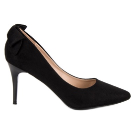 Talons hauts VINCEZA en daim à la mode le noir