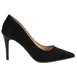 Vinceza Escarpins en daim noir le noir