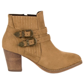 Corina Bottines en daim sur le poteau brun
