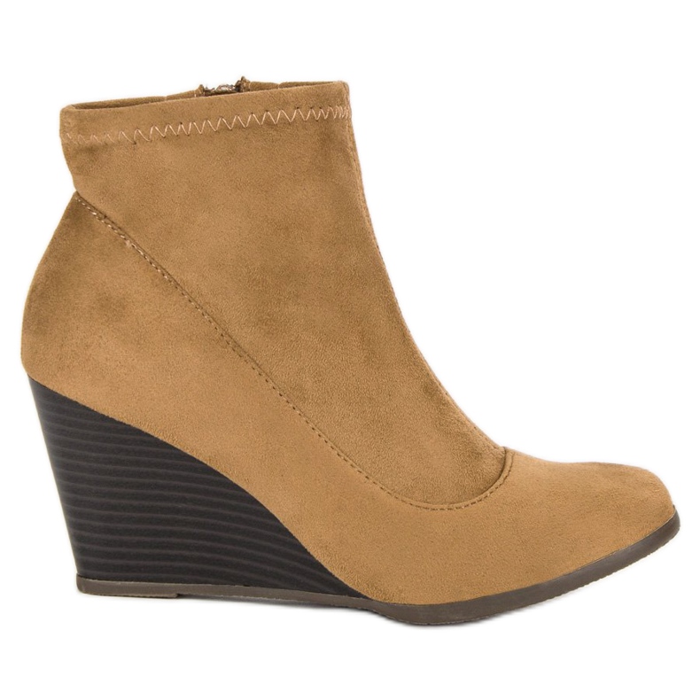 Corina Bottines en daim à talon compensé brun