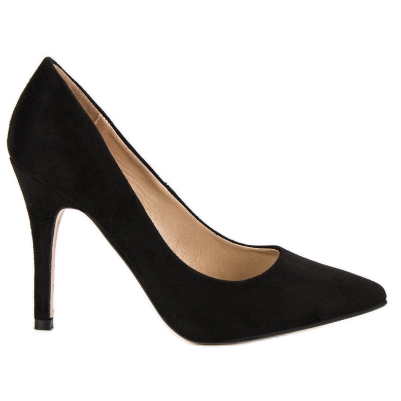 Escarpins en daim noir le noir
