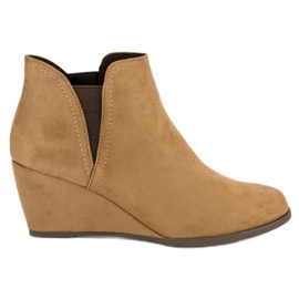 Corina Bottes compensées camel brun