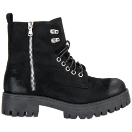 Corina Travailleurs en daim noués noir