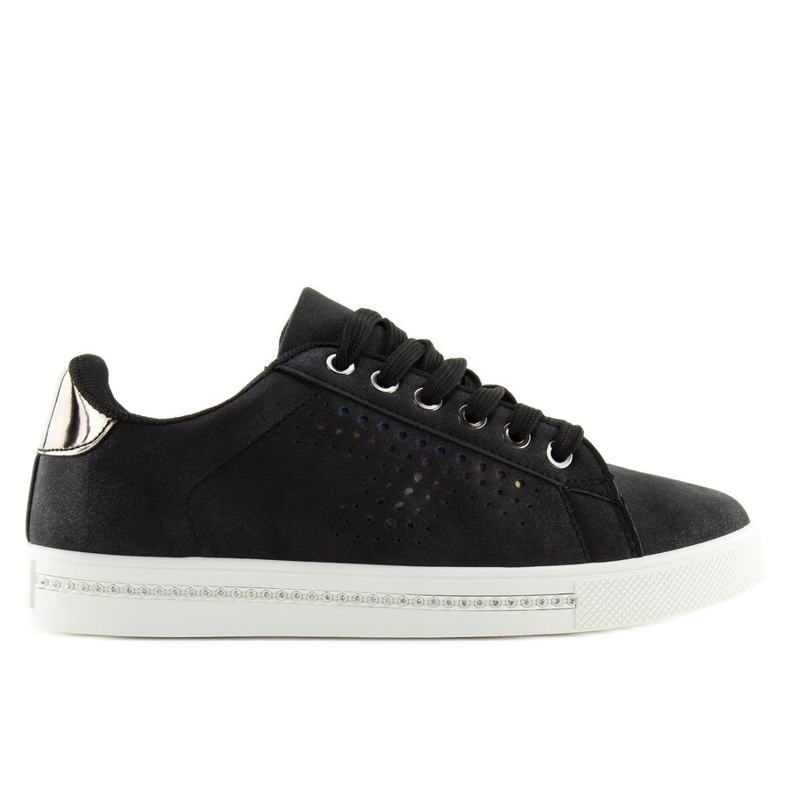 Noir BM1971 Baskets noires avec pierres le noir
