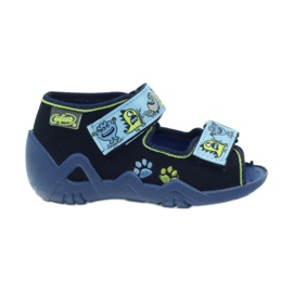 Befado chaussures enfants sandales pantoufles 250P076 bleu vert bleu marine
