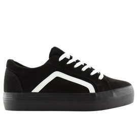 Baskets montantes noires B318-16 Noir blanc