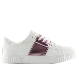 Baskets femme blanches et roses M896 BLANC / ROSE violet