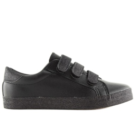 Baskets noires à velcro XL10P noires
