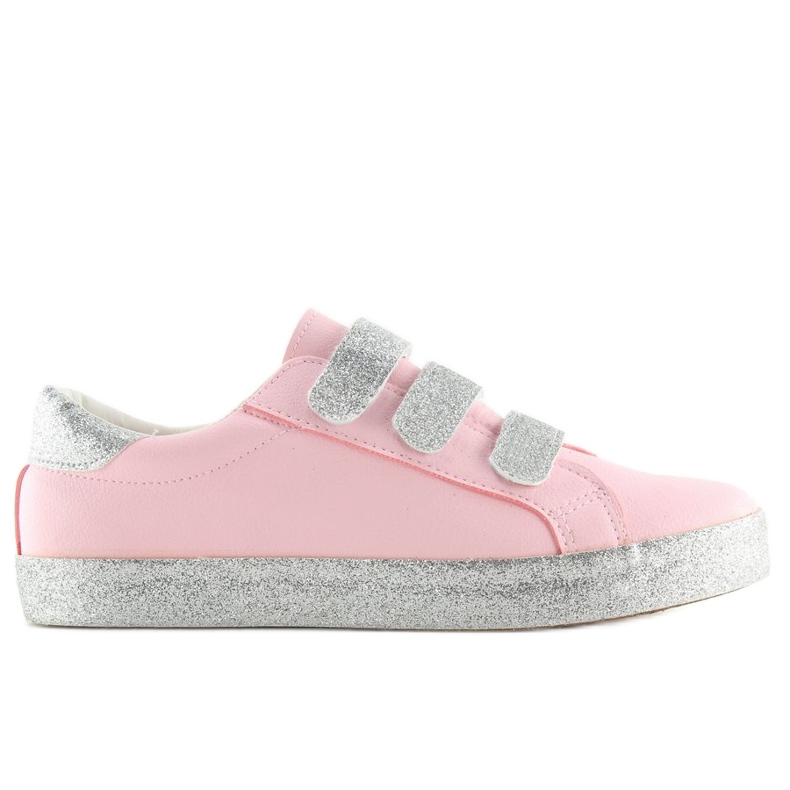 Baskets à fermeture Velcro rose XL10P Rose gris